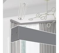 Moderno binario per tenda due in uno, asta da soffitto tagliabile per tende scorrevoli silenziose, divisorio con mantovana, grigio scuro, 2 m, perfetto per camere da letto