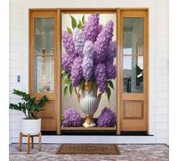 Moderno bouquet malva stampa n. 133 copritesta decorativa per porta, decorazione per interni ed esterni, primavera, estate, autunno, inverno, Halloween, Natale, decorazioni per la casa