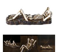 Moderno bruciatore di incenso a forma di teschio figurine porta bastoncini di
