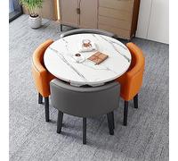 Moderno Business Hotel Lobby Dining Set Office Tavolino e Sedia Set per il Tempo Libero Casa Balcone Piccolo Tavolo Rotondo con 4 Sedie