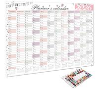 Moderno calendario inglese 2026 da appendere alla parete con carta spessa resistente agli strappi, perfetto per la pratica linguistica, decorazione domestica, ufficio, casa, calendario giornaliero