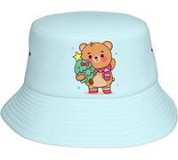Moderno Cappello da Pesca Cute Little Bear And Christmas Tree Bucket Hat Moda Cappello da Pescatore per All'aperto Escursionismo Primavera