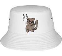 Moderno Cappello Pescator Cool Cats And Notes Bucket Hat Anti UV Cappello Estivo da Pescatore per Donna Spiaggia Trekking