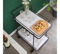 Moderno carrello da bar a 2 livelli con ruote bloccabili, elegante carrello da cucina con ripiani per bevande e alcol, perfetto per intrattenimento e decorazione della casa