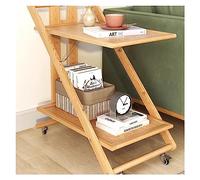 Moderno Carrello portaoggetti in legno a 2 livelli, organizer for riporre oggetti, carrello mobile pieghevole, tavolino for divano con ruote, for l'organizzazione della cucina domestica dell'ufficio D