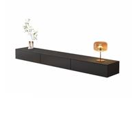 Moderno Centro di intrattenimento galleggiante con armadietti, mobile TV, consolle multimediale da soggiorno Tavolino Porta TV(Nero,200x30x20.5cm)