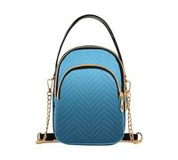 Moderno cielo blu oceano Ombre sopra la spalla borse signora trapuntato catena portafoglio cellulare borsa carino designer frizione signore cerniera tote