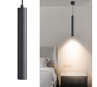 Moderno Cilindro Lampadario A Sospensione, Faretti A Led Cob Per Soffitto, Lampada A Sospensione Per Bancone (Nero-30CM, 1-Pack)