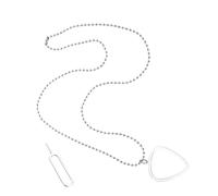 Moderno ciondolo indispensabile per chitarrista, che combina una custodia trasparente per plettri con un ciondolo dal design alla moda e portatile per attrezzature musicali