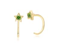 Moderno Classico Cromo Diopside Tirare Attraverso Hoop Orecchini IN 9ct Giallo