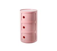 Moderno comodino rotondo in stile nordico bianco con 3 strati colore rosa chiaro design creativo Internet Celebrity preferito piccolo armadio perfetto per camera da letto o soggiorno arredamento