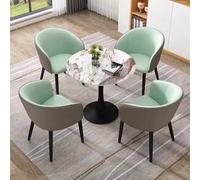 Moderno Conjunto de Mesa y Sillas para Oficina Mesa de Club y Conferencia Pequeña Juego de Comedor y Café Ideal para Sala de Recepción Verde Brillante