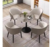 Moderno Conjunto de Mesa y Sillas para Oficina Sala de Recepción y Comedor Mesa de Conferencia Pequeña Muebles de Sala Juego de Café Gris Claro