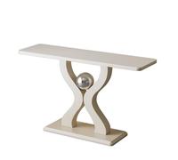 Moderno Consolle Ingresso in Pietra Sinterizzata e Struttura in Acciaio | Piano in Pietra Sinterizzata, Struttura in Acciaio al Carbonio, Design Moderno, Antigraffio(White-b,120cm/47.2in)