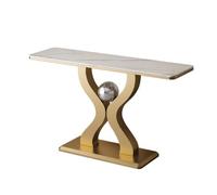 Moderno Consolle Ingresso in Pietra Sinterizzata e Struttura in Acciaio | Piano in Pietra Sinterizzata, Struttura in Acciaio al Carbonio, Design Moderno, Antigraffio(Gold-c,120cm/47.2in)