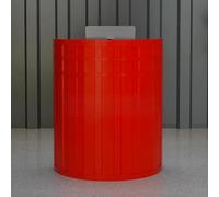 Moderno contatore per cassa, piccolo, curvo, per uffici, mercati, minimarket e hotel, rosso, 60 cm / 23.6in, soluzione salvaspazio