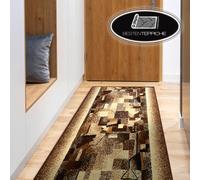 Moderno Conveniente Runner BCF Impressione Beige Braun, Abstract Larghezza 60 -