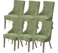 Moderno Coprisedia Con Schienale Alto 6/4/2 Pezzi, Elasticizzato Fodera Per Poltroncina Con Braccioli Basso, Scandinava Fodera Elastica Per Sedia Da Ufficio Coprisedie Universali(Olive Green,6pcs)