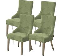 Moderno Coprisedia Con Schienale Alto 6/4/2 Pezzi, Elasticizzato Fodera Per Poltroncina Con Braccioli Basso, Scandinava Fodera Elastica Per Sedia Da Ufficio Coprisedie Universali(Olive Green,4pcs)