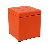 Moderno Cuadrado Puff Tapizado en Piel Sintética - Reposapiés Elegante para Maquillaje, Vestuario, Banco de Zapatos y Sofá Otomano Funcional, Asiento de Piano.