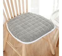 Moderno Cuscini Sedia,Sala Da Pranzo Corduroy Cuscino Per Sedie Morbido Conpertevole Cuscino Per Sedile Con Legami,Lavabile Quadrato Cuscini Seduta Antiscivolo Per Soggiorno Camera-Grigio chiaro 40x40