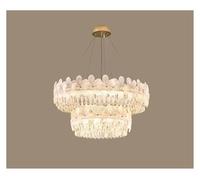Moderno d DoubleLayer Fiore di Cristallo ChandelierElegant Rotonda Lampada a Sospensione per Soggiorno Hotel Decor Illuminazione domestica Contemporanea