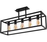Moderno Deckenleuchte Metallo Nero 5-flmg Piazza Design Lampada Soggiorno David