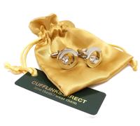 Moderno Diamante Look Cristallo Swarovski Gemma da Uomo Regalo Gemelli