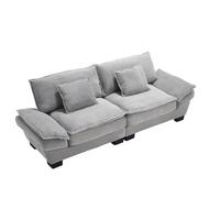 Moderno divano a 2 posti con seduta ultra profonda, braccioli ergonomici, fodera in velluto imbottito, materiale traspirante, struttura in legno massiccio, imbottitura in gommapiuma, per soggiorno