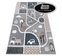 Moderno Divertenti Tappeti Bambini " Fun " Strade Strada,Città Grigio Buona