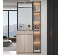 Moderno divisorio da parete con armadio e espositore traslucido agli ioni per la privacy per la casa e l'ufficio (caffè al latte - D)