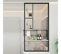 Moderno divisorio da parete con schermi traslucidi e struttura in metallo, elegante divisorio per casa, ufficio, decorazione ed esposizione (oro)