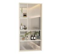 Moderno divisorio da parete con schermi traslucidi, elegante armadio portaoggetti con telaio in metallo, decorazione ed esposizione per casa e ufficio (oro, 40 x 160 cm)