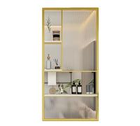 Moderno divisorio da parete con schermi traslucidi, elegante armadio portaoggetti e pannello divisorio singolo con telaio in metallo, per decorazione ed esposizione di casa e ufficio (oro, 40 x 160 cm
