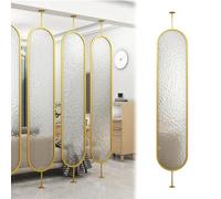 Moderno divisorio indipendente - Divisorio temperato ondulato s con d Iron e Slish parete divisore per camera da letto soggiorno e bagno (H-135 cm/53,1 in)