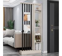 Moderno divisorio per stanza, divisorio dal pavimento al soffitto, per casa e ufficio, elegante scaffale portaoggetti per ingresso, separatore versatile per ristoranti e spazi abitativi (grigio kaki