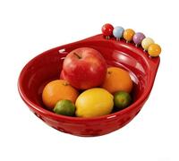 Moderno e minimalista ciotola per frutta in ABS con accento in acciaio inossidabile 304, elegante piatto per noci per soggiorno tavolino da caffè, per porta caramelle facile da pulire, nero (rosso)