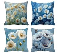 Moderno E Semplice Federe Cuscini Divano 60X60 Set di 4 Fiore Cuscini per Divano Esterno Morbido Quadrato Cushion Covers per Arredo Camera da Letto Estate Giardino Patio Decorazione Della Casa 1G-2