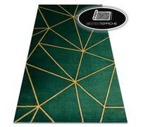 Moderno Esclusivo Tappeti " Smeraldo " Mosaico Geometrica Glamour Grün Oro