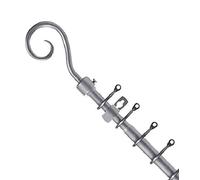 Moderno Estendibile 13-16 MM Tenda Asta Set Nero/Argento Metallo Arredo Casa
