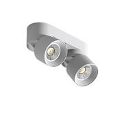 Moderno faretto da soffitto a Doppia Testa orientabile a 360° - Robusto apparecchio di Illuminazione da Parete per Interni Bianco, Perfetto per Cucina, Bar e Soggiorno, Include s