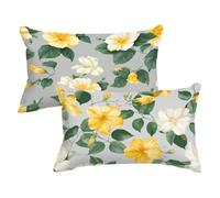 Moderno Federa Cuscini Rettangolari Divano Set di 2, Federe Cuscino Letto 50x75 Fiore Motivo con Cerniera Invisibile Design, Bifacciale Stampa Autunnale Copricuscino, Velluto Materiale, Model309
