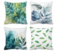 Moderno Federe Cuscini Divano 50X50 Set di 4 Europa Settentrionale Cuscini per Divano Esterno Impermeabili Lino Quadrato Cushion Covers per Estate Giardino Patio Soggiorno Decorazione Della Casa 13G-W