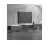 Moderno Floating TV Stand, Slate Desktop Wall Mounted Cabinet for Under TVs, Unit Media Console with Glass Door Tavolino Porta TV