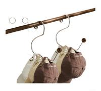 Moderno gancio organizer per cappelli in legno di noce con design a forma di cigno, struttura in acciaio inossidabile con accento a sfera in legno per riporre in modo sicuro gli accessori (2 pezzi)