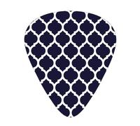 Moderno geometrico marocchino blu navy,12 pezzi di plettri per chitarra, 3 plettri di diverso spessore per chitarra acustica, basso, ukulele