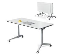 Moderno grande tavolo da conferenza pieghevole con ruote silenziose - Scrivania portatile per ufficio riunioni, altezza regolabile, design salvaspazio, ideale per eventi aziendali e collaborazioni
