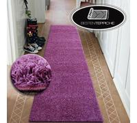 Moderno Hall Runner Soffice Shaggy Tappeto 5cm Lilla Larghezza 50 - 200 CM Lungo