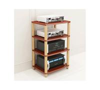 Moderno HiFi Rack 2 Ripiani Audio Tower Armadio Stereo in Legno per Videogiochi Console DVD Lettori DVD e TV Elegante Supporto multimediale (nero)