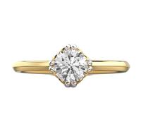 moderno in ogni sua essenza anello solitario in argento sterling 925 | placcato oro | con moissanite, anelli di lusso fatti a mano di forma rotonda per donna | LKJR_0676